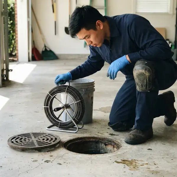 BPK Plumbing technician providing drain services in Salt Lake City, UT