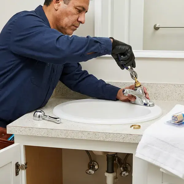 BPK Plumbing technician providing faucet repair in Orem, UT